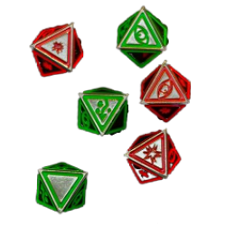 Star Wing 6 Dice Set (Sinister Chrome) Dice